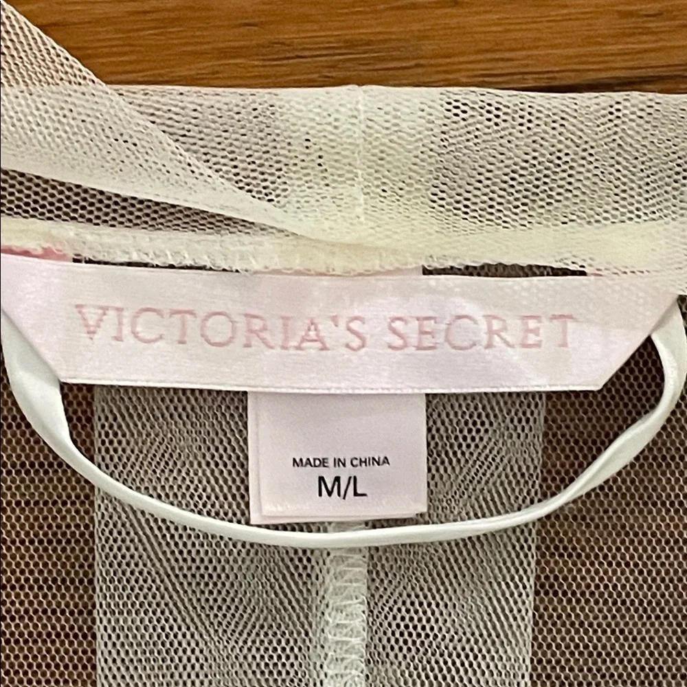 Victoria's Secret Satin Gown Robe Set Womens M/L Bride Lace Elegant - Picture 2 of 16